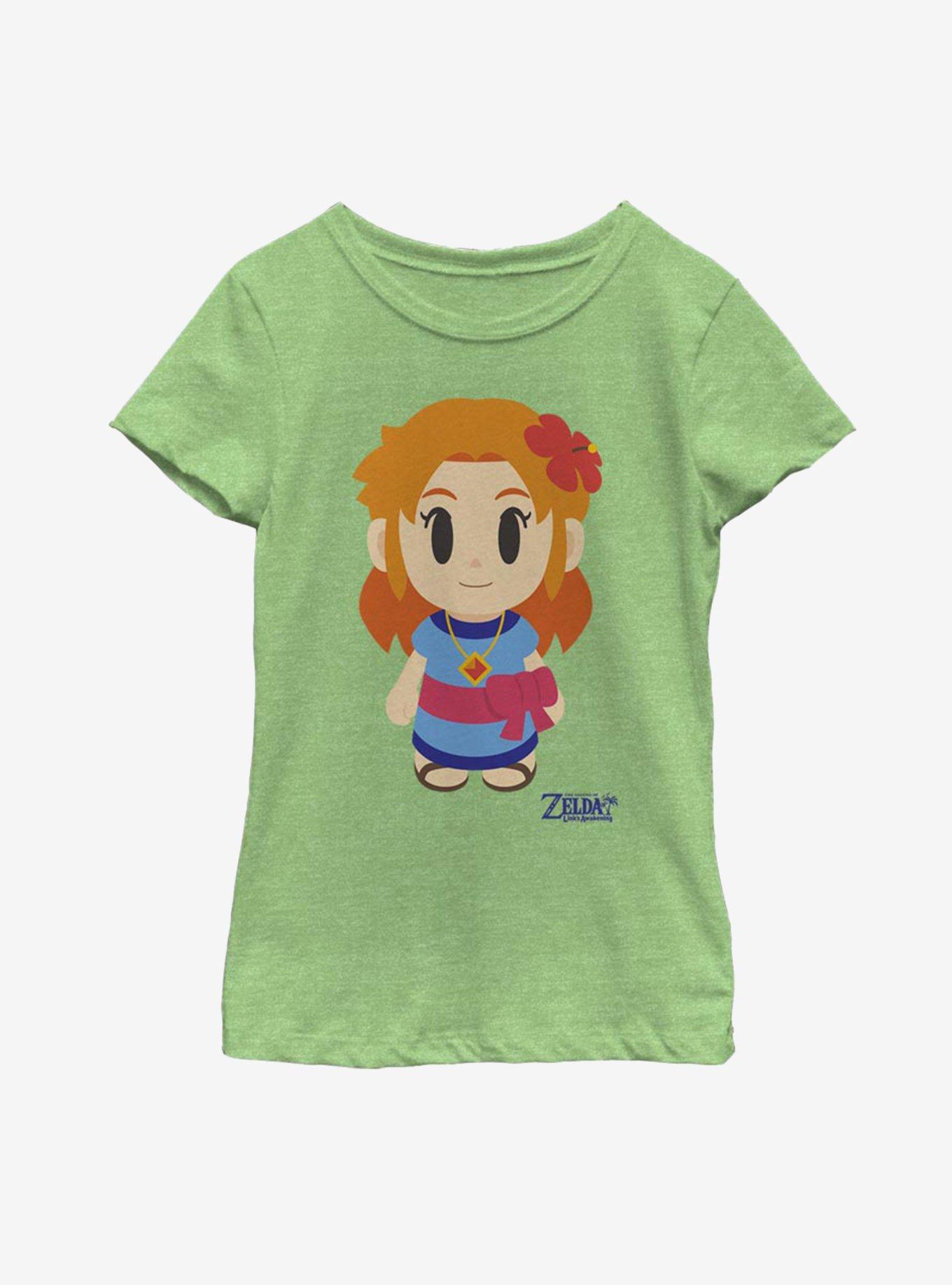 Nintendo The Legend of Zelda: Link's Awakening Marin Avatar Color Youth Girls T-Shirt, GREEN APPLE, hi-res