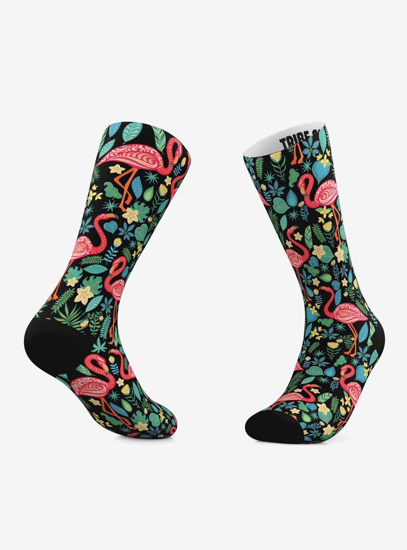 Flamingo And Toucan Crew Socks 2 Pair