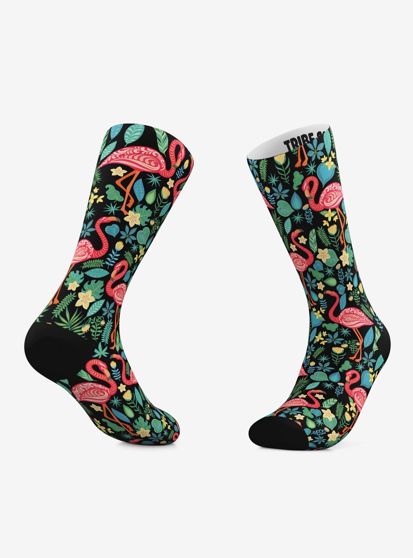 Flamingo And Toucan Crew Socks 2 Pair, , hi-res