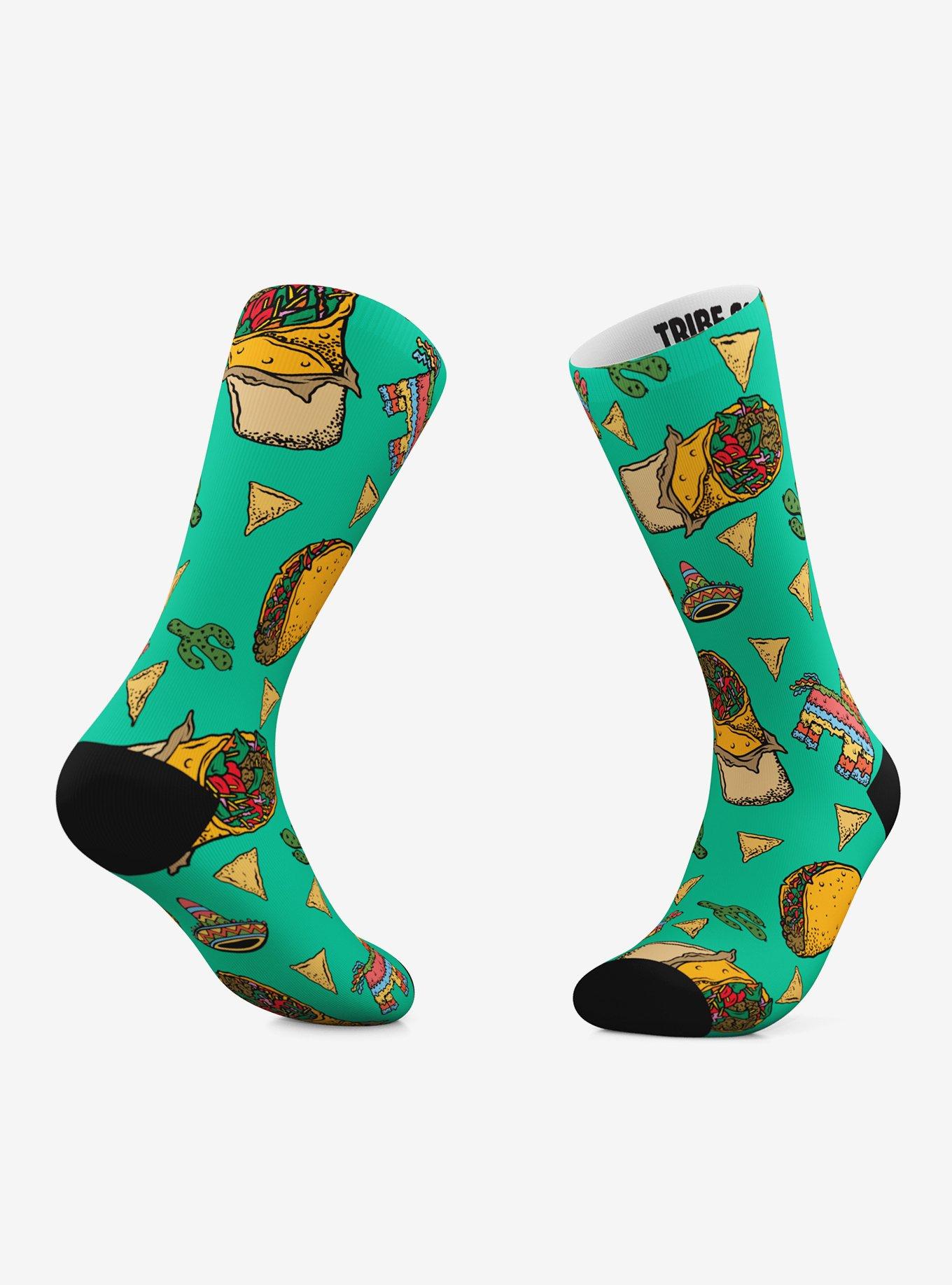 Tacos And Hot Sauce Crew Socks 2 Pair, , hi-res