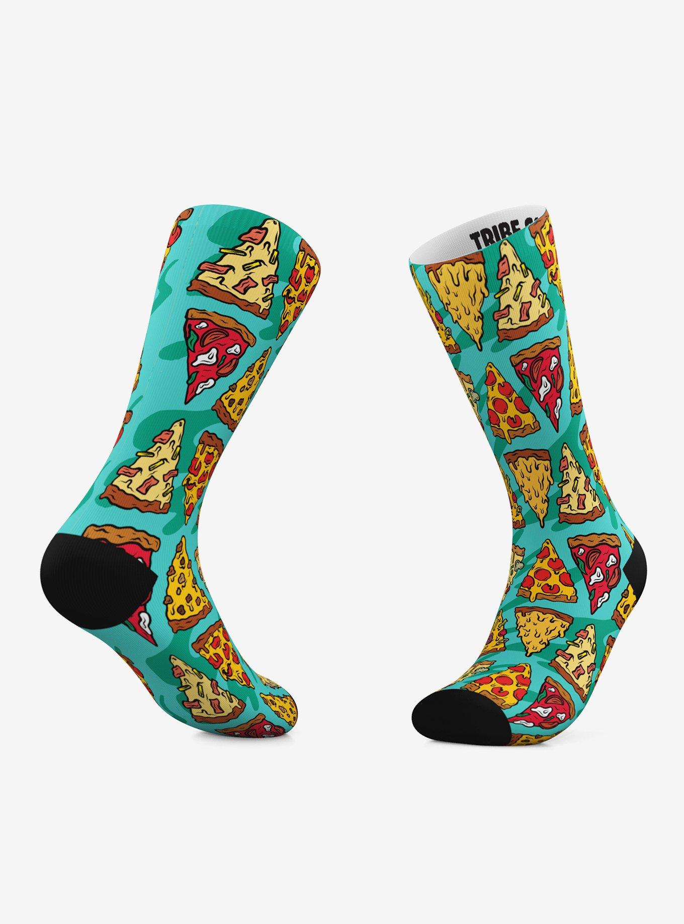 Pizza And Chinese Food Crew Socks 2 Pair, , hi-res