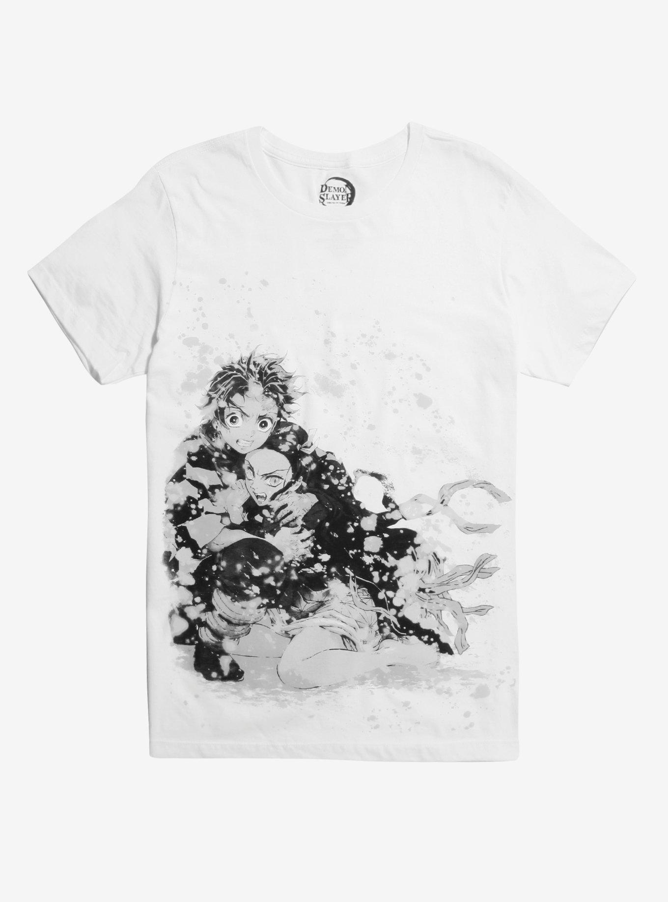 Demon Slayer Tanjiro & Nezuko Snow T-Shirt, BLACK, hi-res
