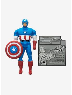 Plus Size Marvel Captain America Retro Action Figure 80 Years Enamel Pin Set, , hi-res