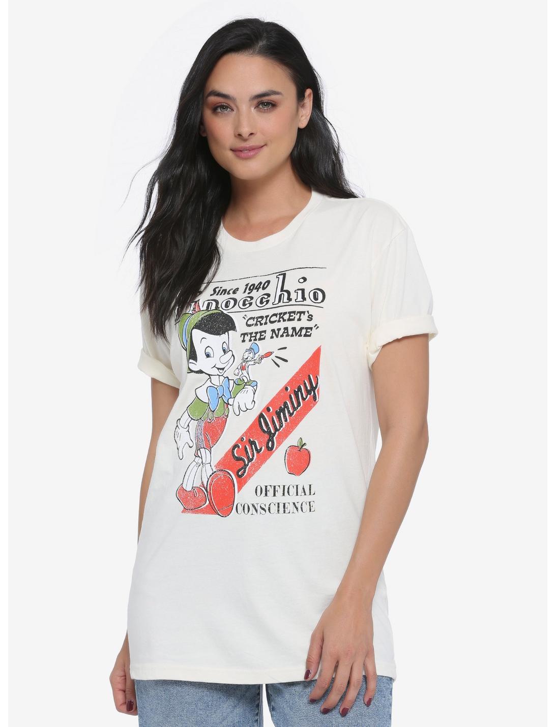 Disney Pinocchio Sir Jiminy Retro Women's T-Shirt - BoxLunch Exclusive, RED, hi-res