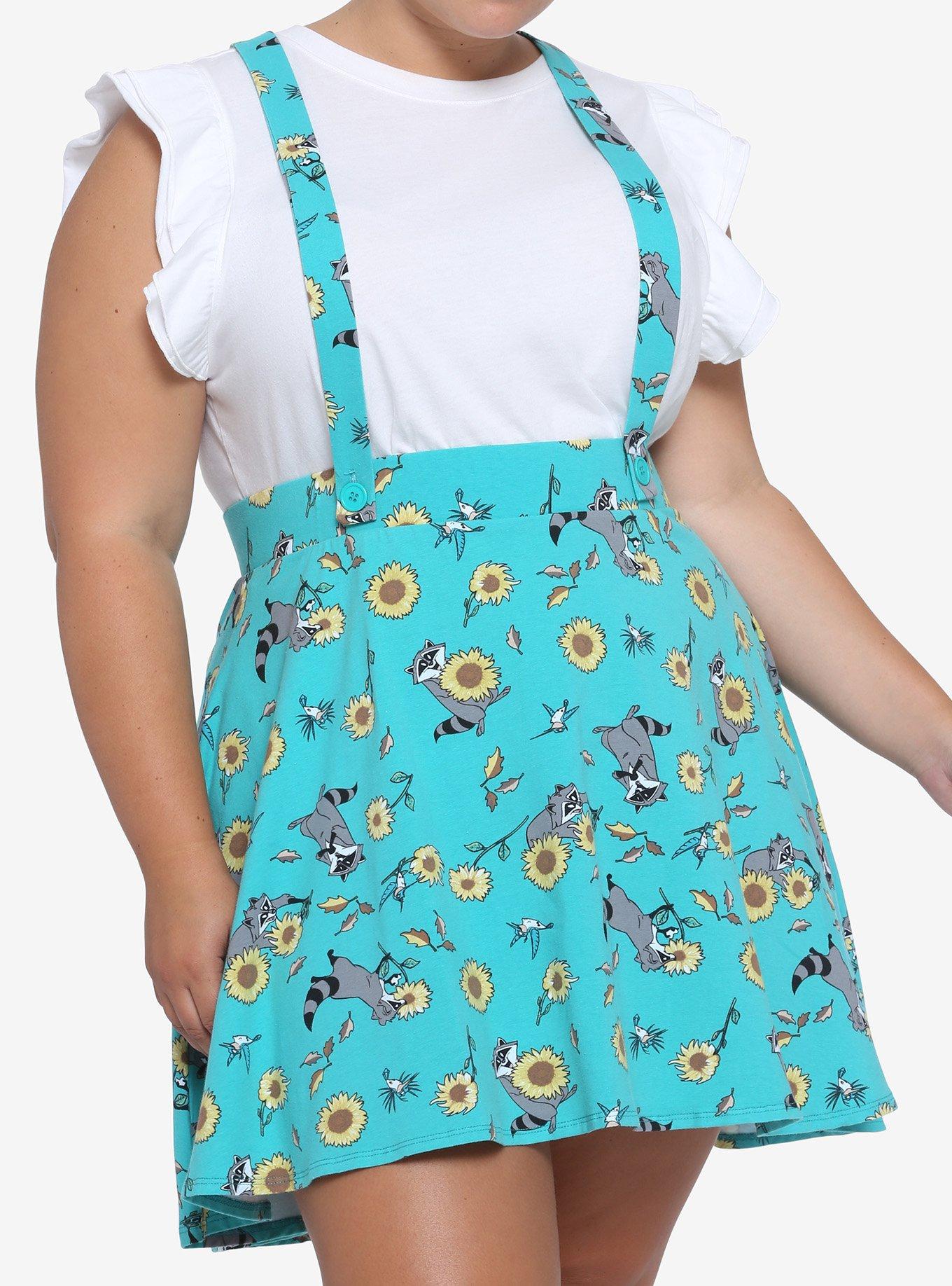 Disney Pocahontas Meeko & Flit Suspender Skirt Plus Size, BLUE, hi-res
