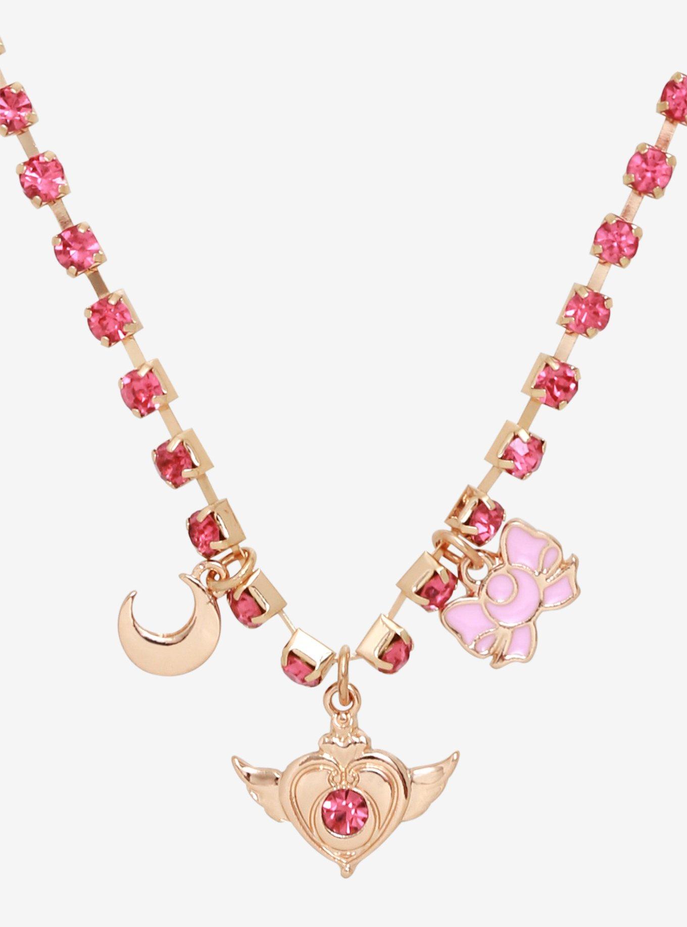 Sailor Moon Pink Sparkle & Charms Choker, , hi-res