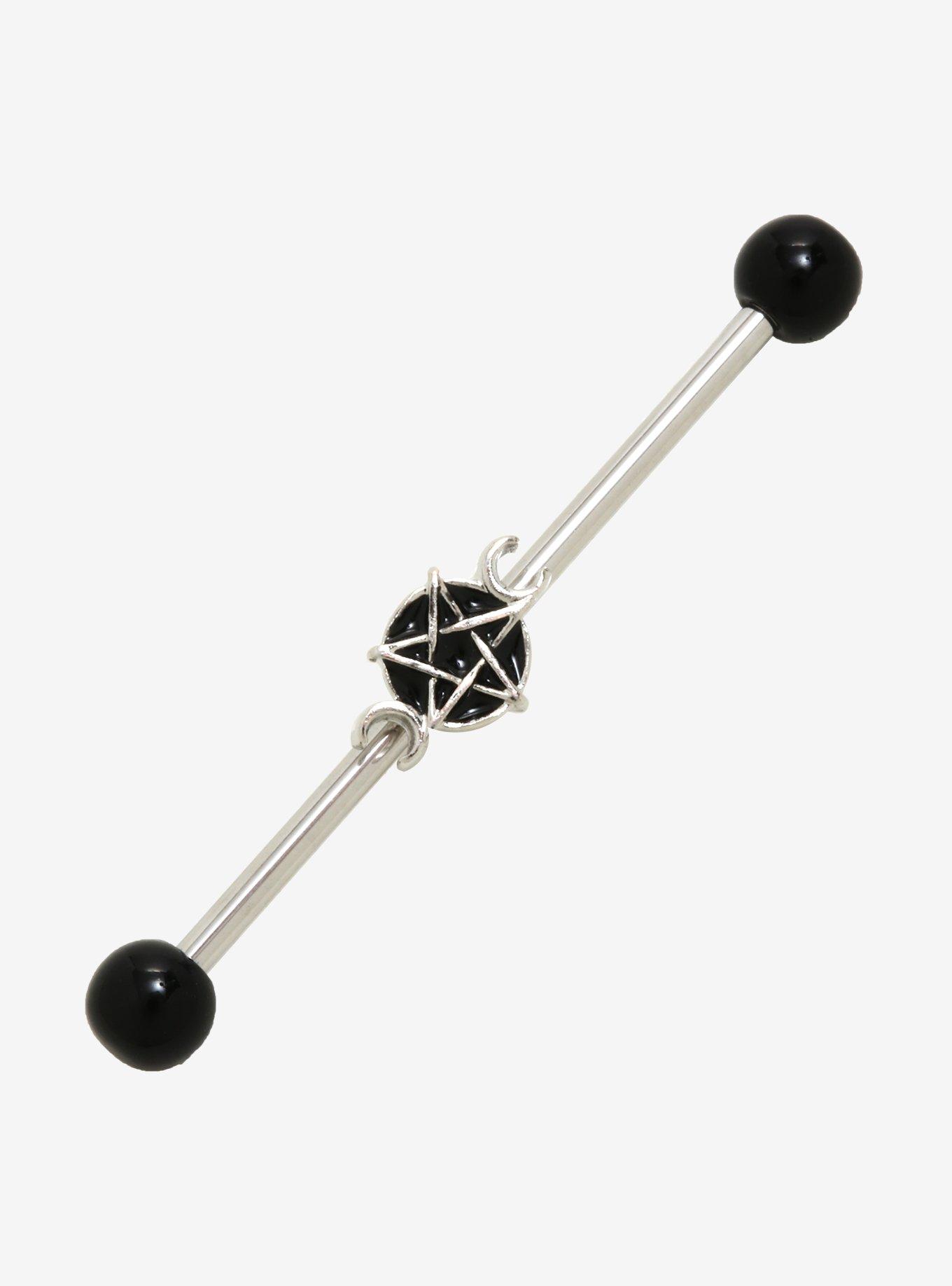 14G Steel Pentagram Industrial Barbell Hot Topic