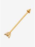 14G Steel Gold Arrow Industrial Barbell, , hi-res