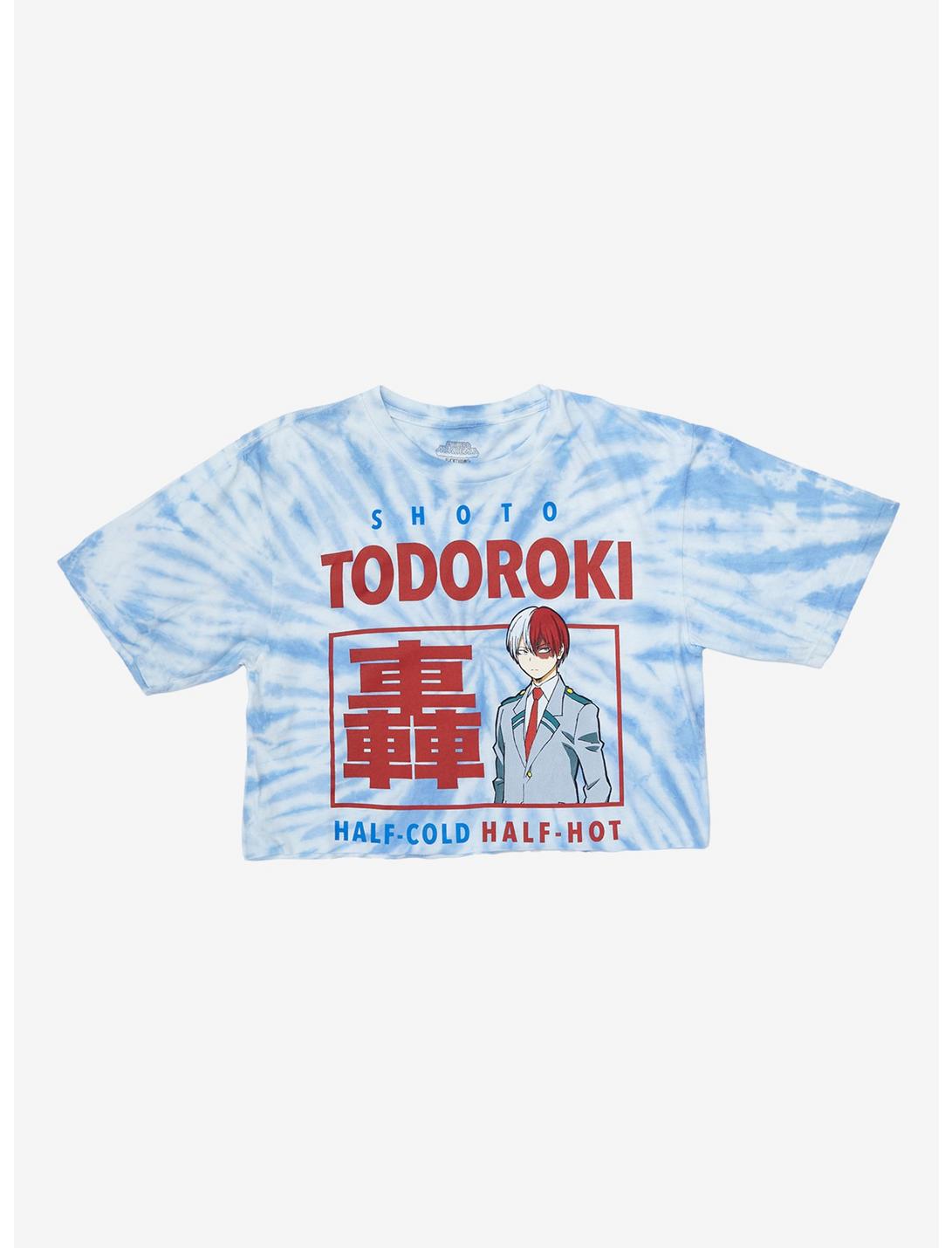 My Hero Academia Shoto Todoroki Quirk Tie-Dye Girls Crop T-Shirt, MULTI, hi-res