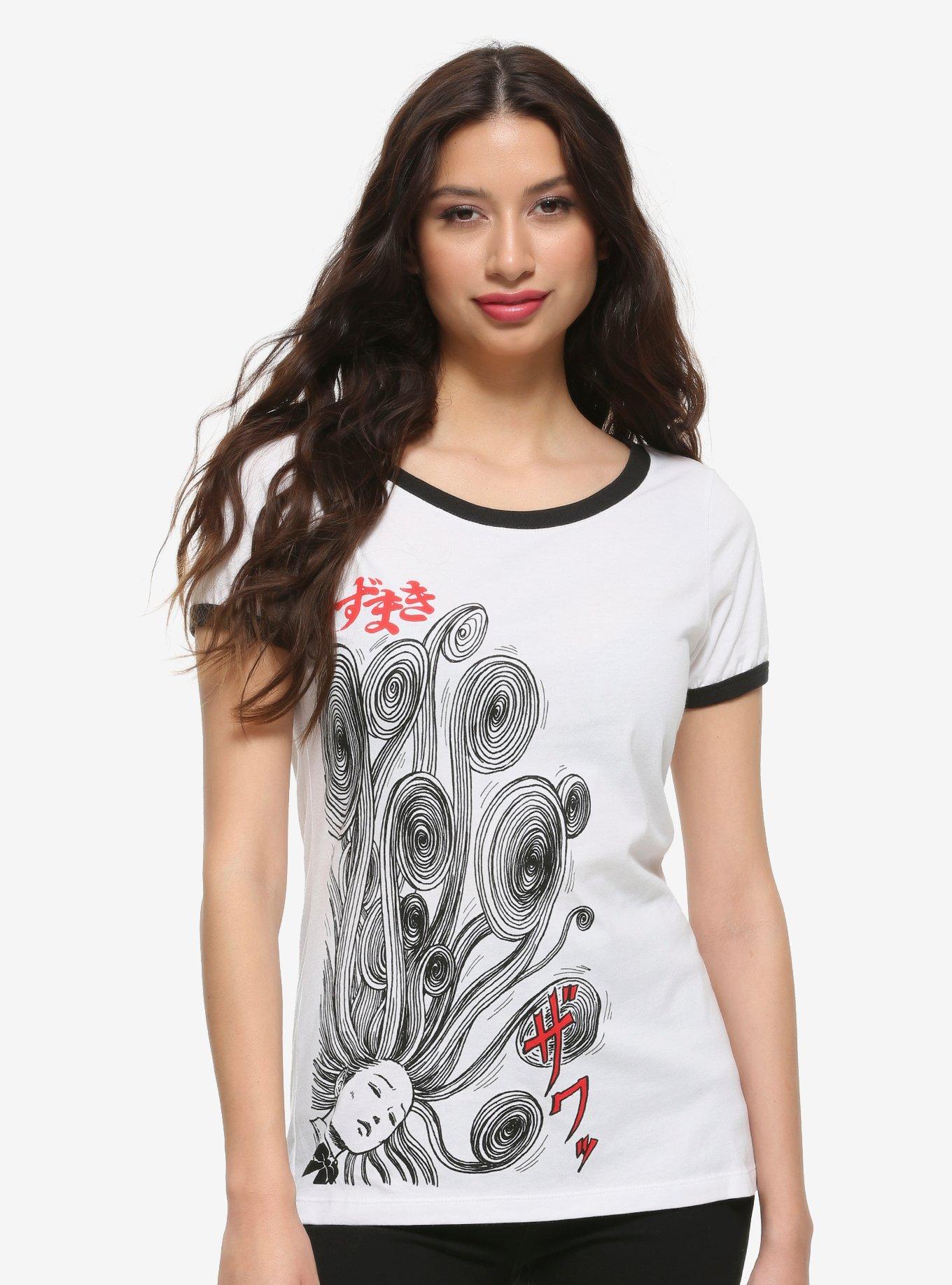 Junji Ito Uzumaki Girls Ringer T-Shirt, MULTI, hi-res