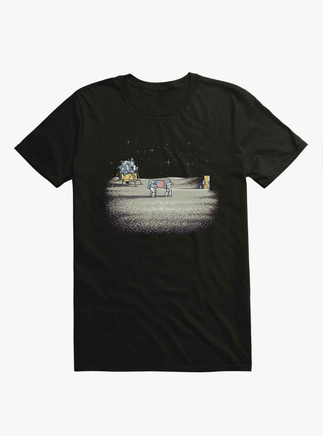 As Far As You Think Astronauts Moon Black T-Shirt, , hi-res