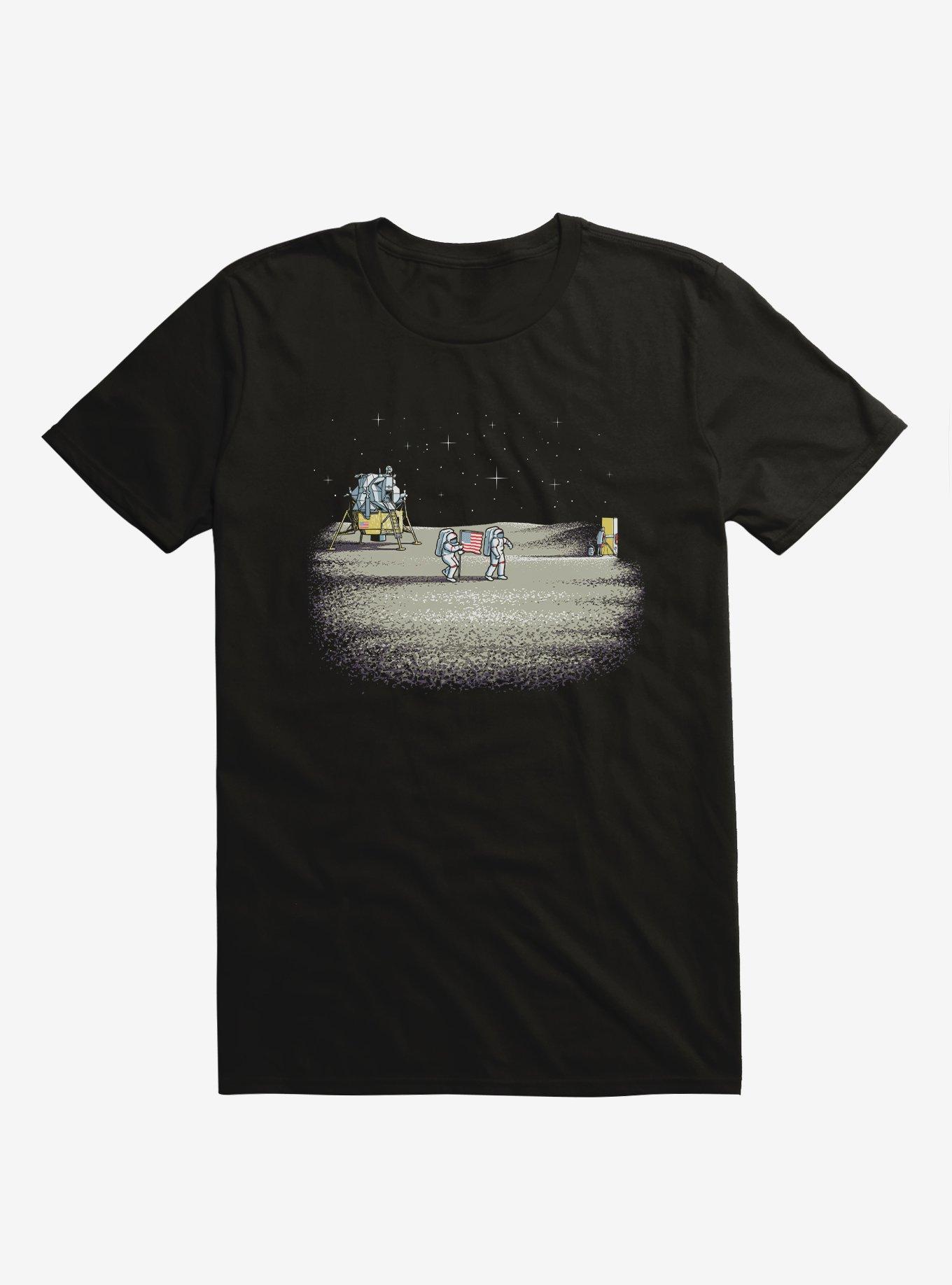 As Far As You Think Astronauts Moon Black T-Shirt, , hi-res