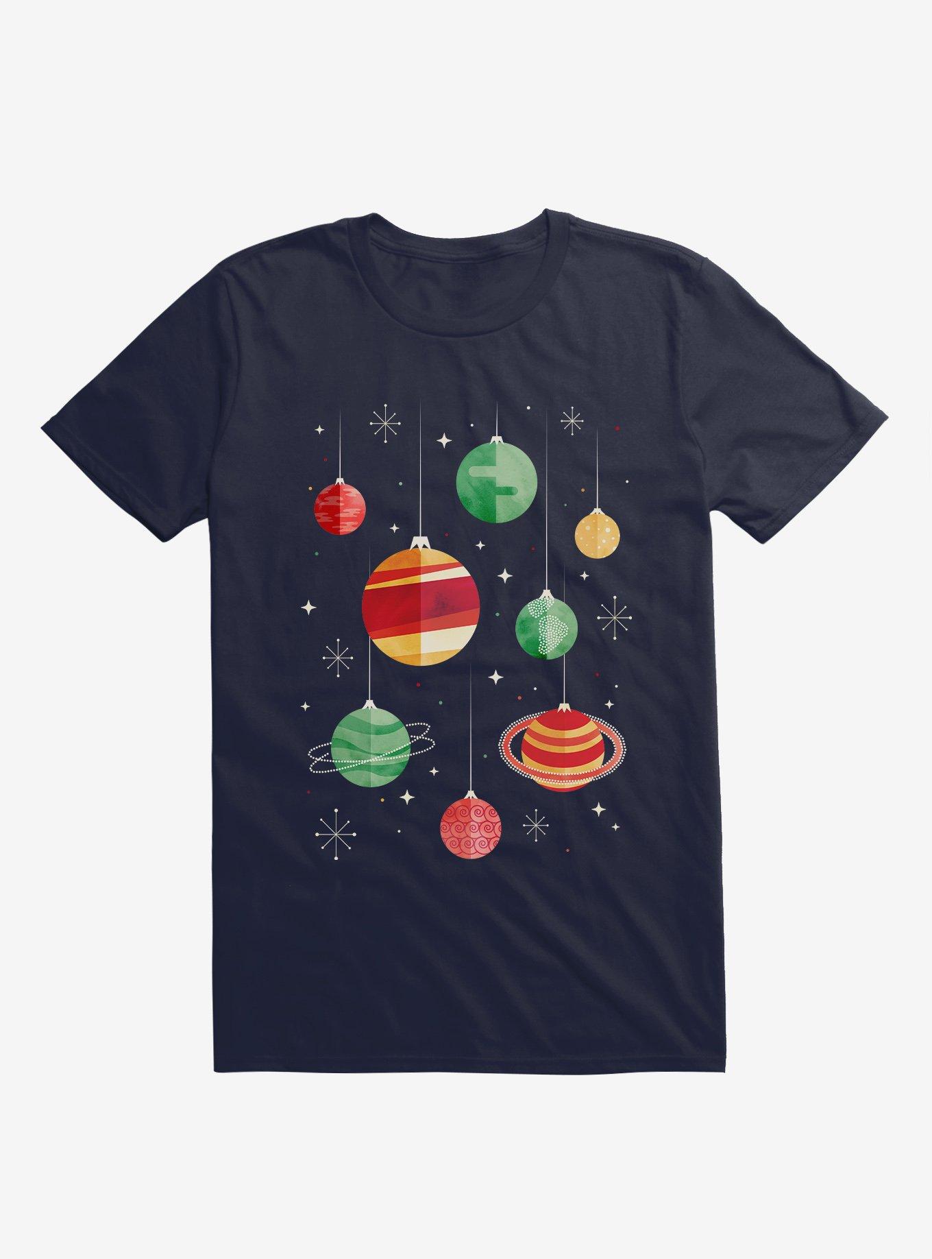 Joy Of The Universe Planet Ornaments Navy Blue T-Shirt, NAVY, hi-res