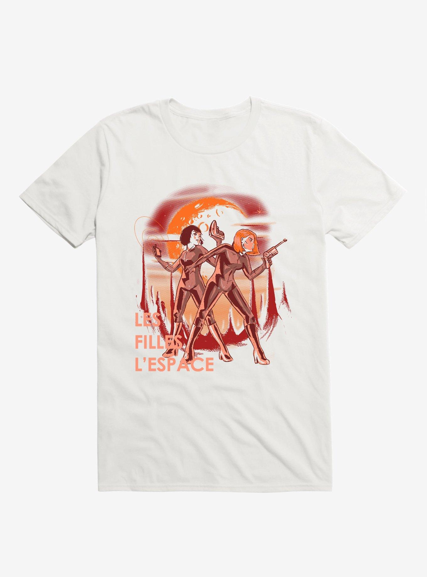 Les Filles L'Espace Space White T-Shirt, WHITE, hi-res
