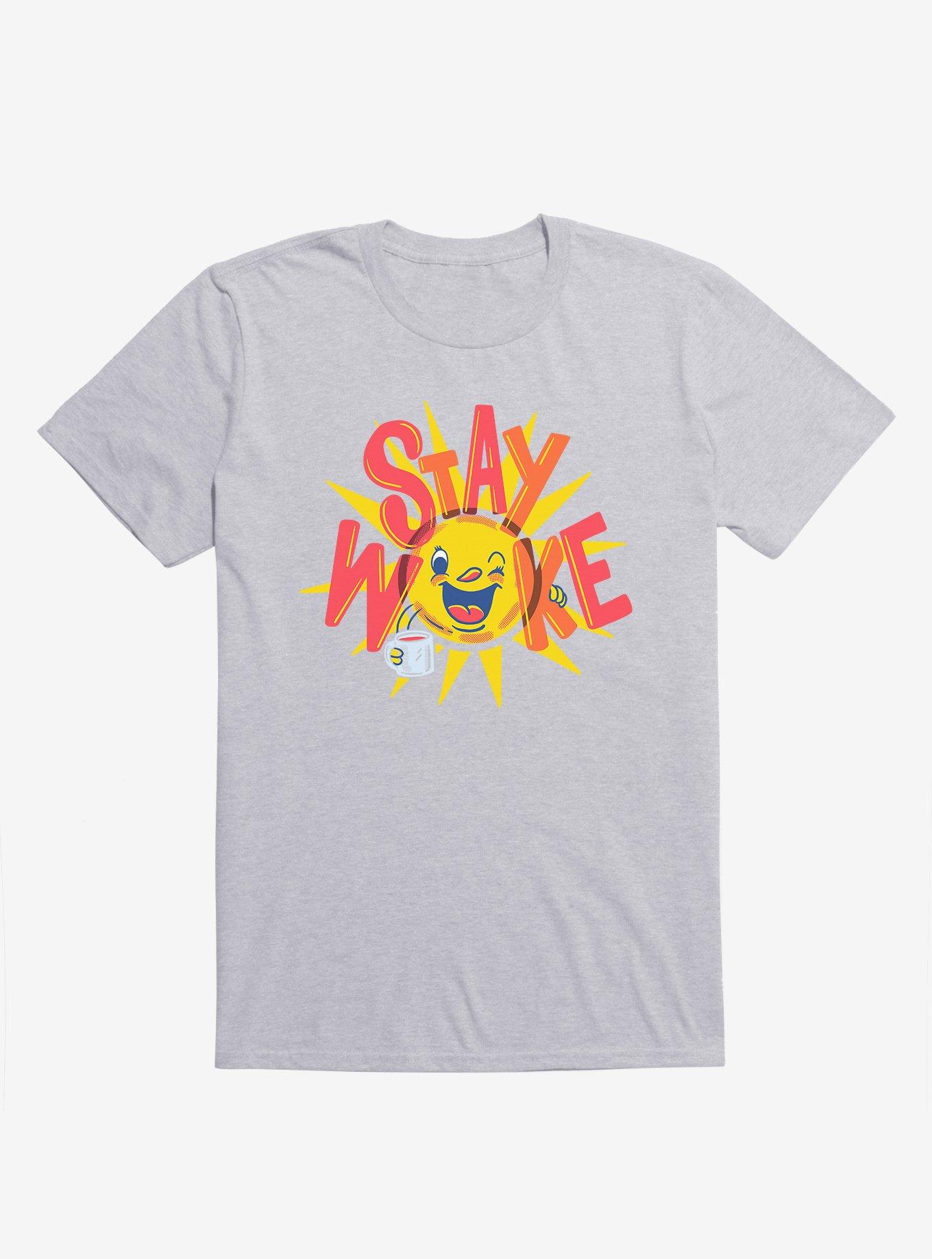 Stay Woke Sun And Coffee Sport Grey T-Shirt, , hi-res
