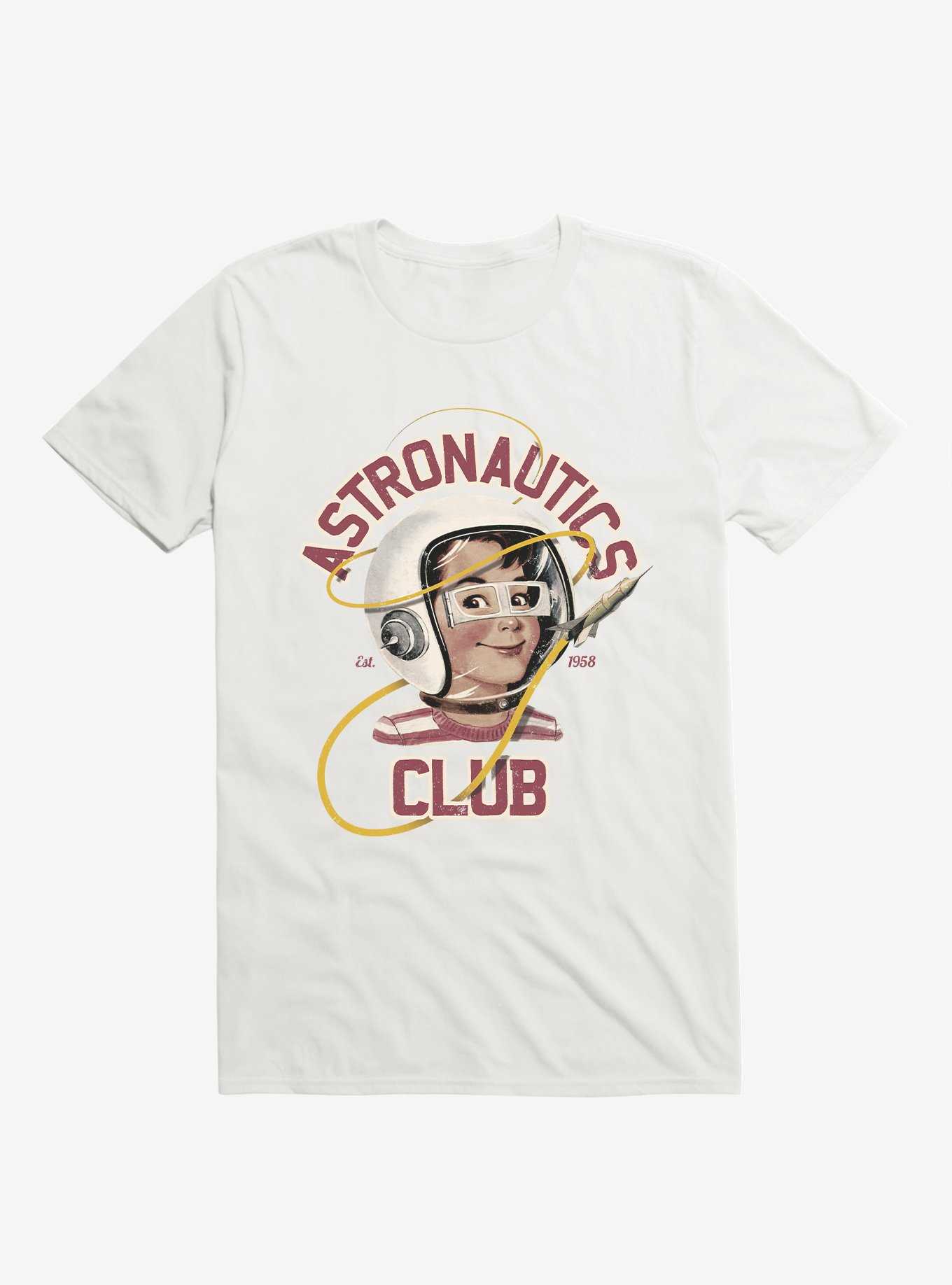 Astro Club Retro Astronaut White T-Shirt, , hi-res
