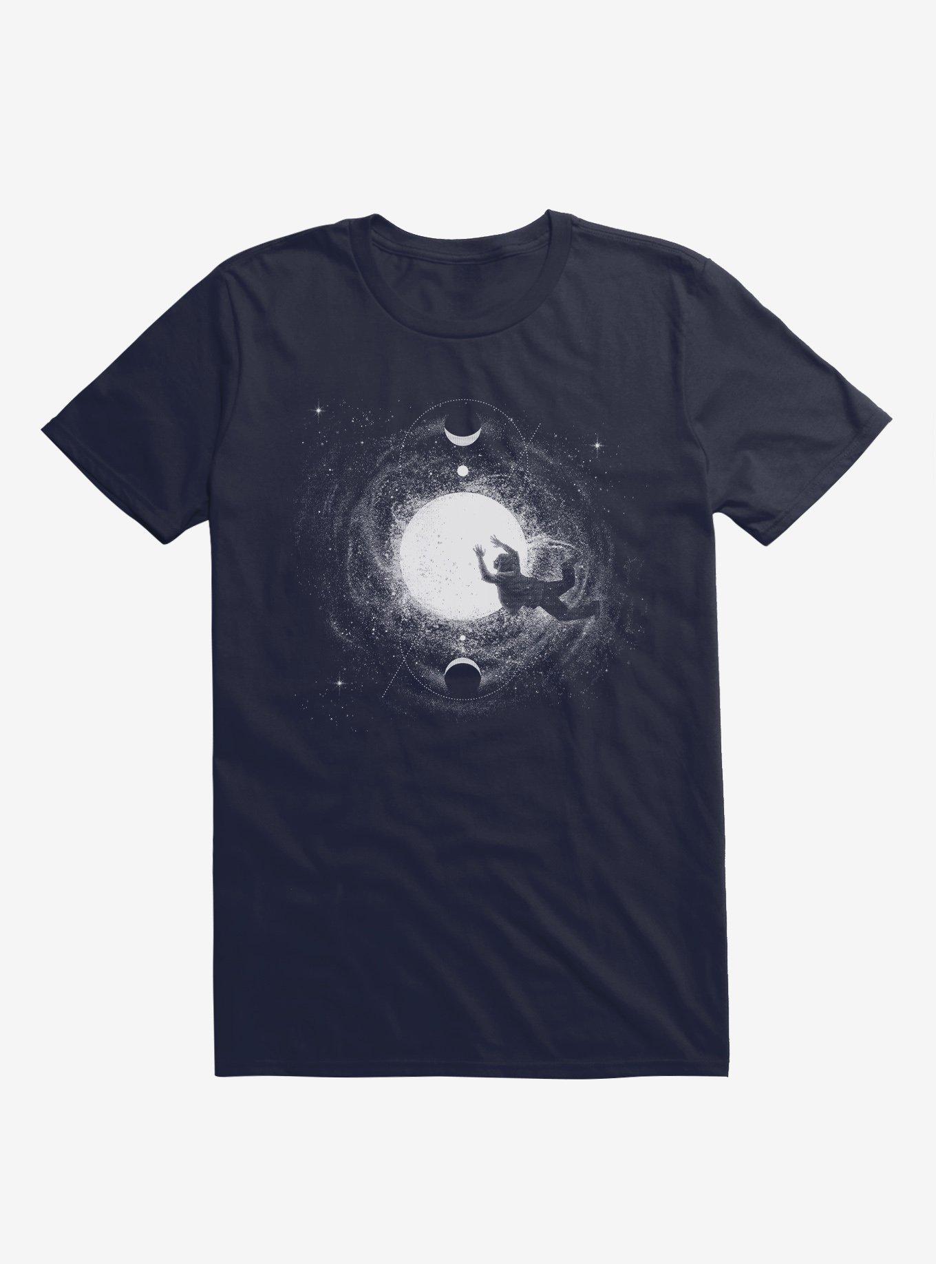 Light Burst Moon And Stars Navy Blue T-Shirt, NAVY, hi-res