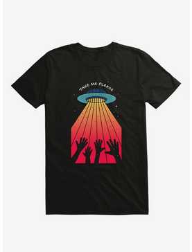 Take Me Please Alien UFO Black T-Shirt, , hi-res