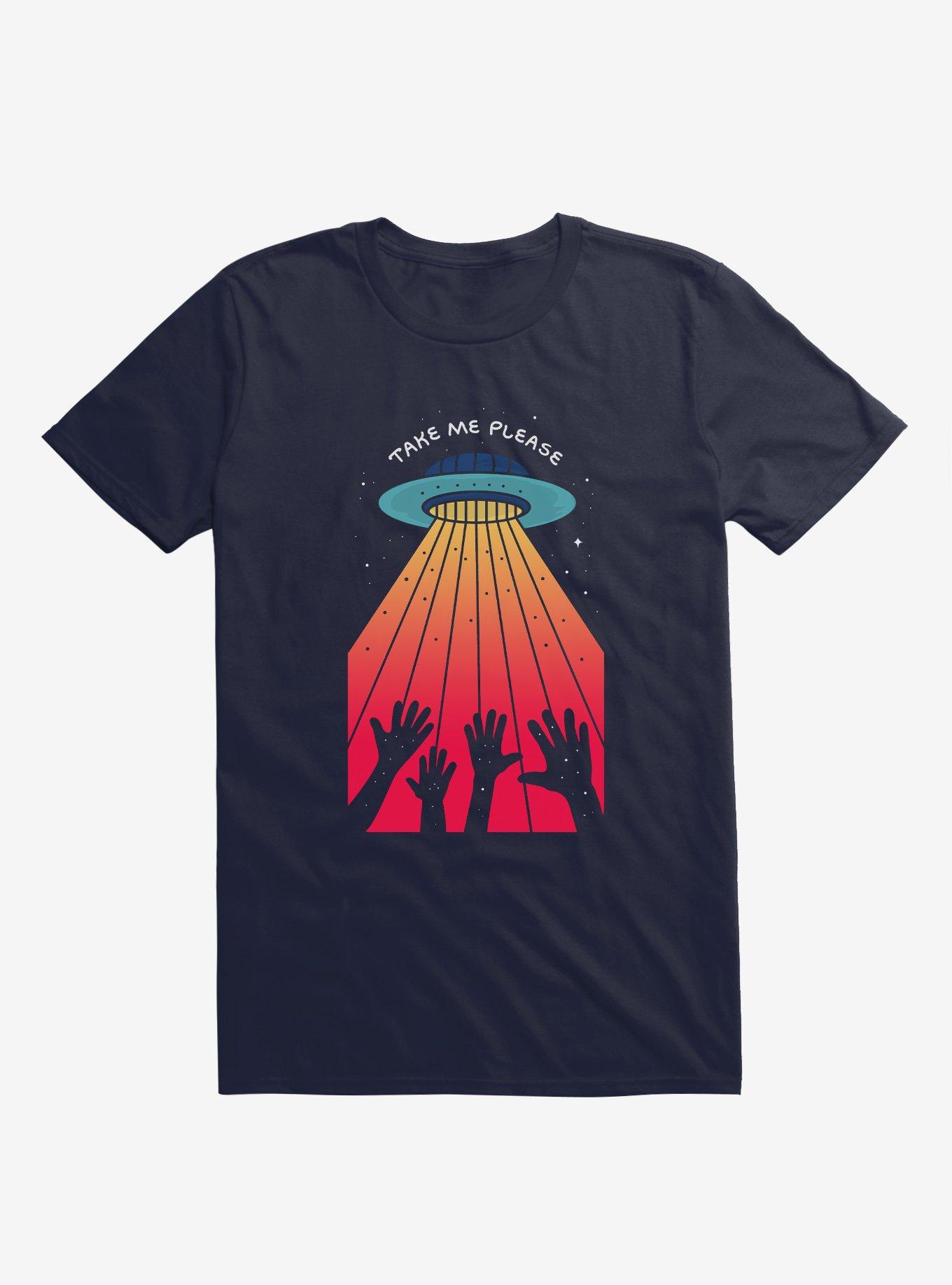 Take Me Please Alien UFO Navy Blue T-Shirt, , hi-res