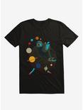 Mademoiselle Galaxy Stars And Planets Black T-Shirt, BLACK, hi-res