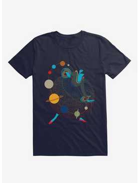 Mademoiselle Galaxy Stars And Planets Navy Blue T-Shirt, , hi-res