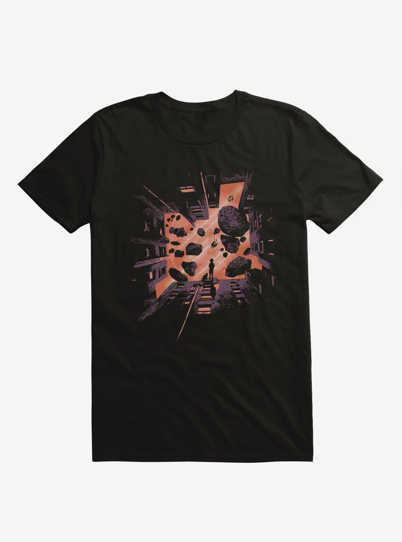 The Entrance Cityscape Black T-Shirt, BLACK, hi-res