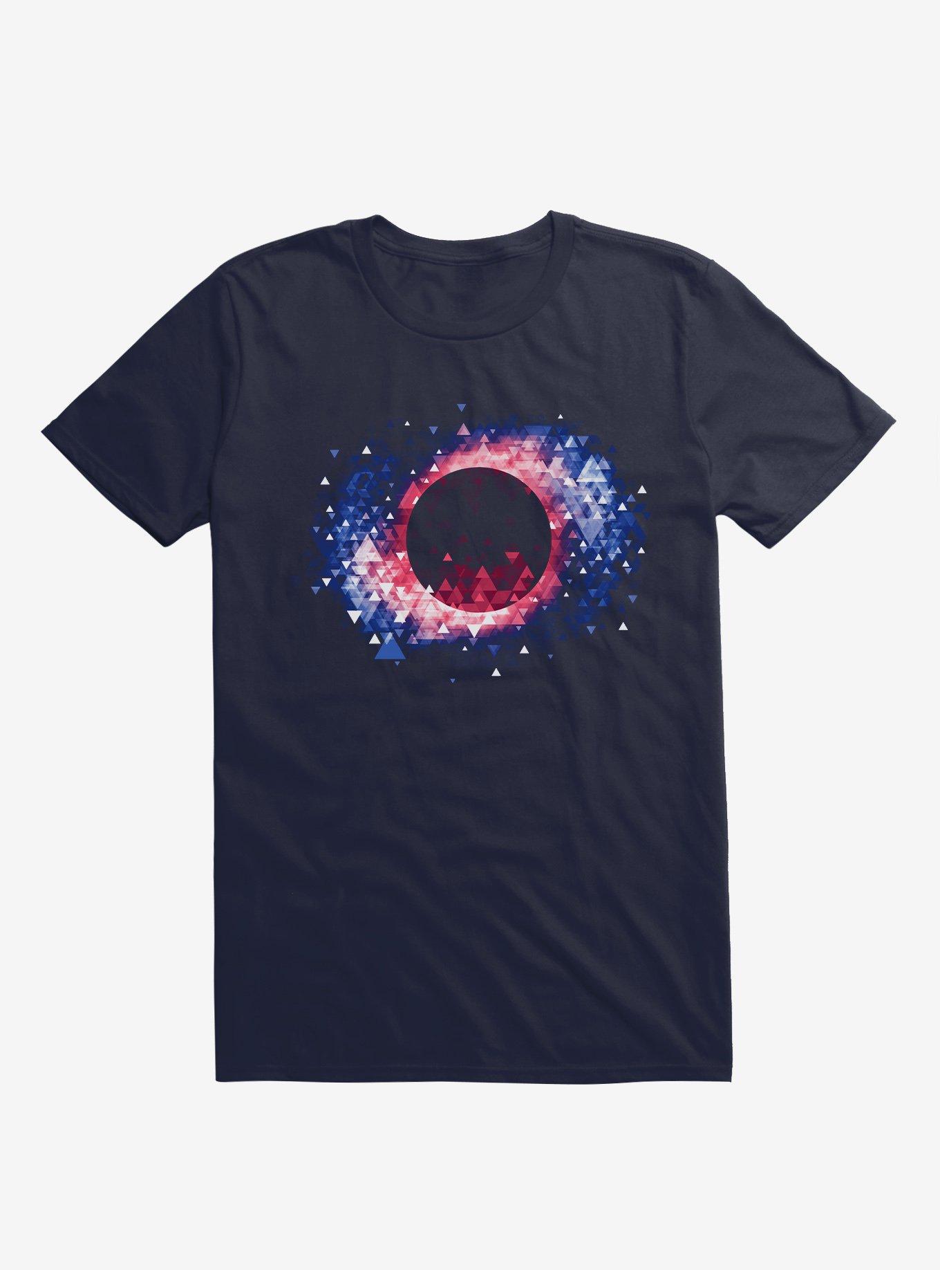 Black Hole Space Navy Blue T-Shirt