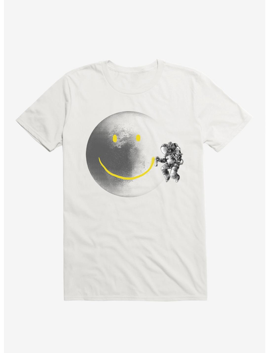 Make A Smile Astronaut Moon White T-Shirt, WHITE, hi-res