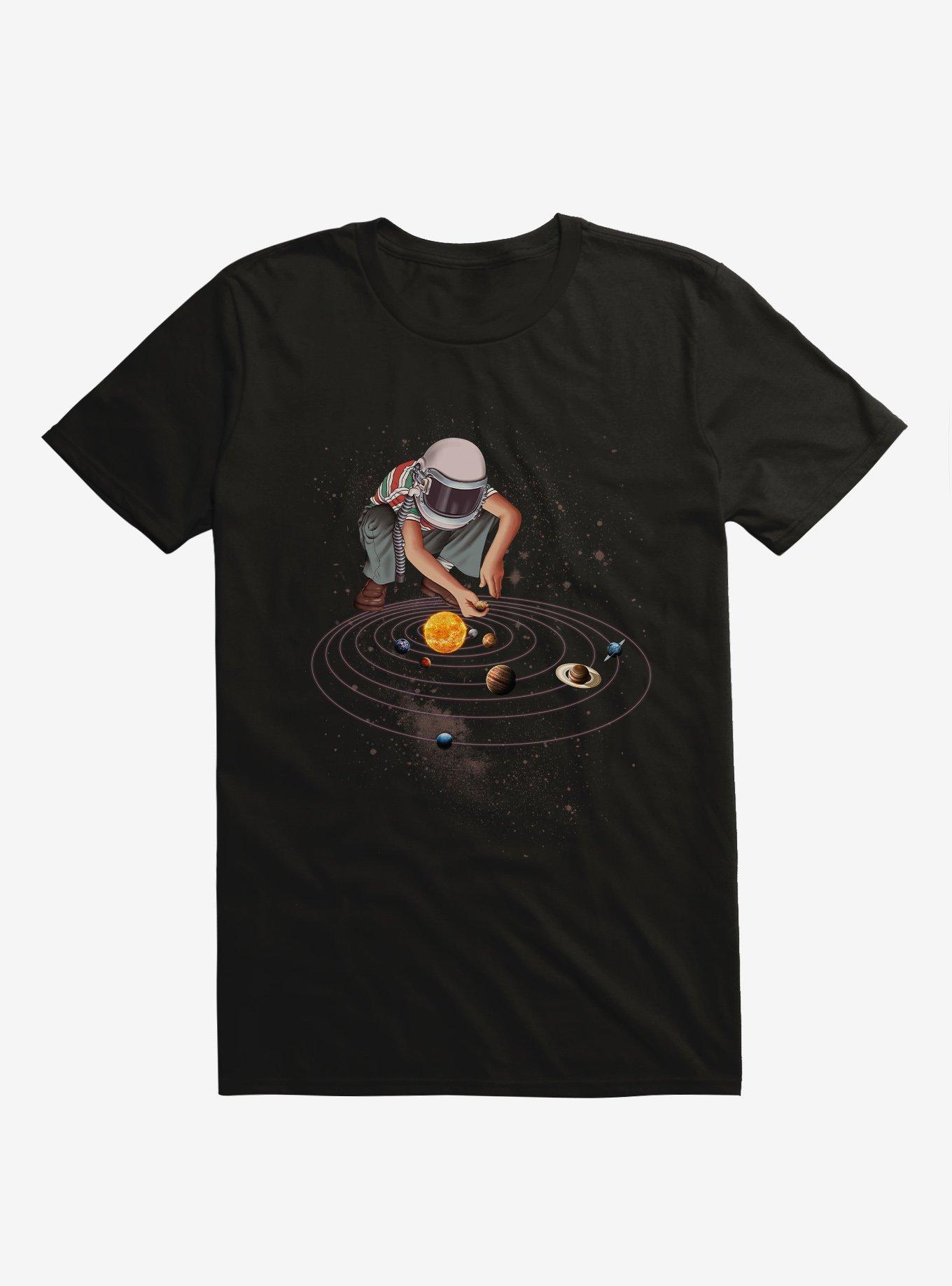 Marble Planet Astronaut Galaxy Black T-Shirt, , hi-res