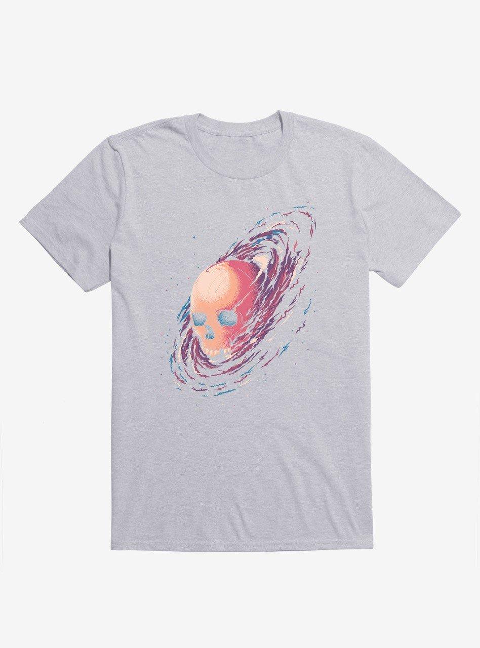 Cosmic Death Skull Black T-Shirt, SPORT GRAY, hi-res