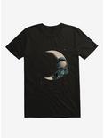 Crescent Moon Astronaut Black T-Shirt, BLACK, hi-res
