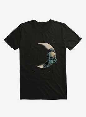 Crescent Moon Astronaut Black T-Shirt, , hi-res