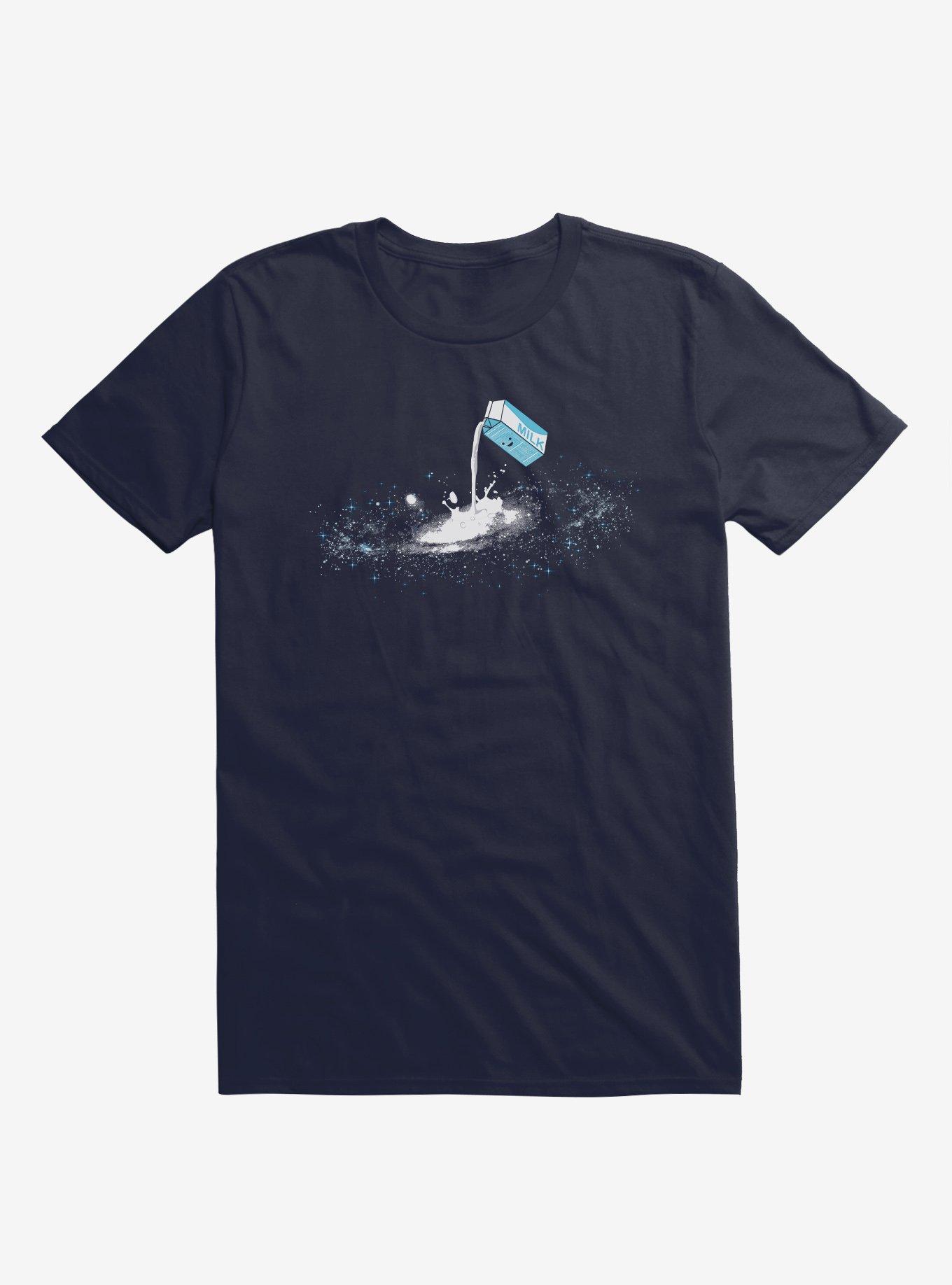 The Milky Way Milk Carton Galaxy Navy Blue T-Shirt