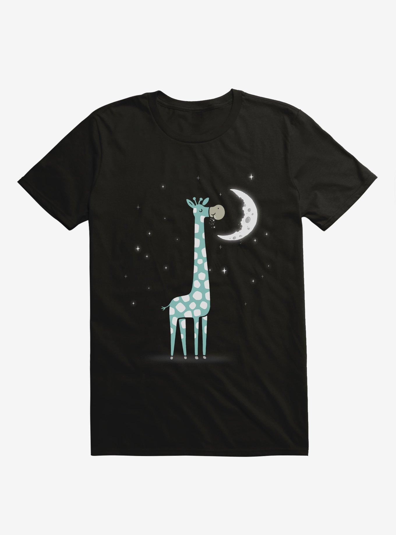 Midnight Snack Giraffe Moon Black T-Shirt, , hi-res