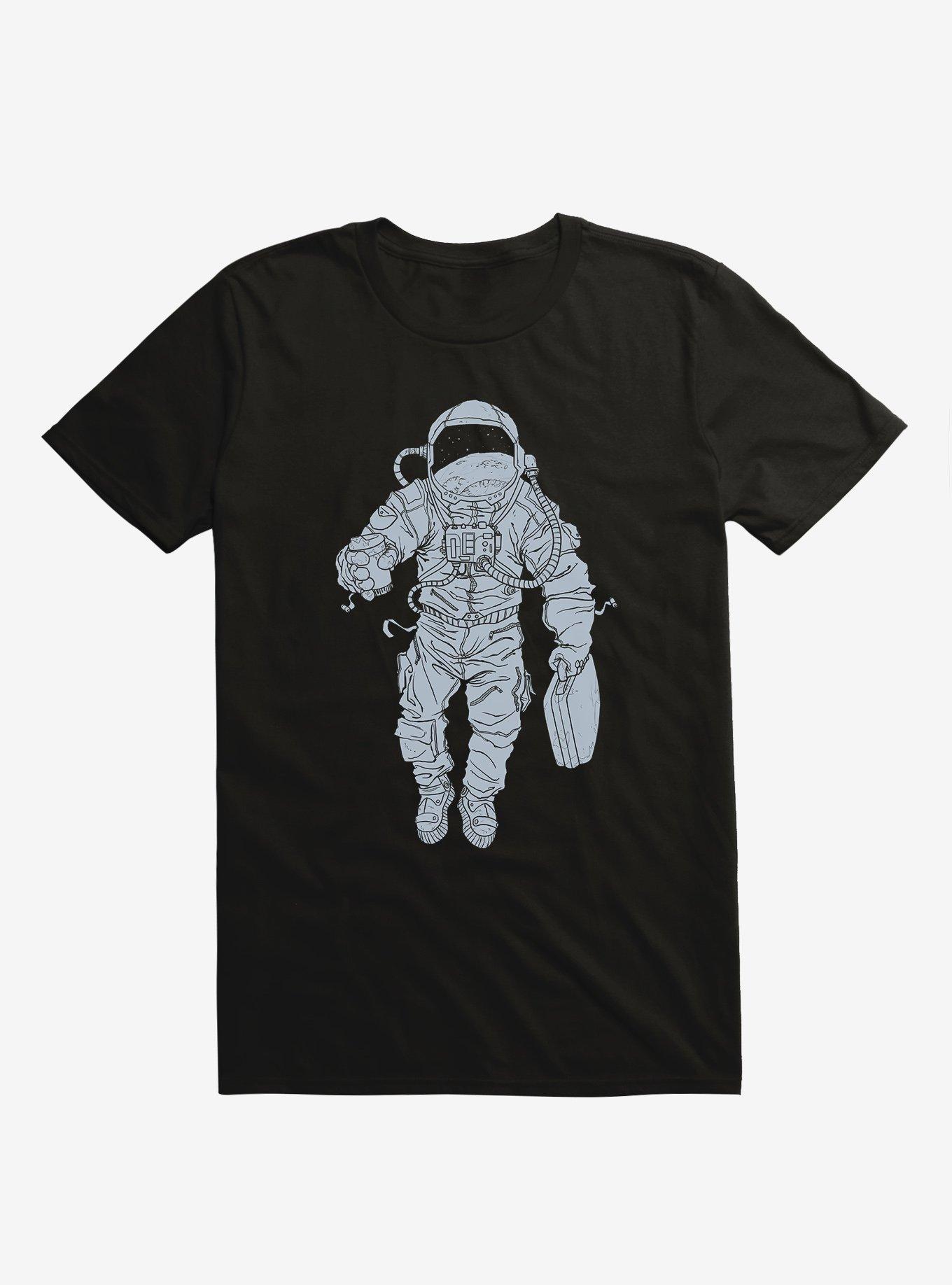 Daily Commute Astronaut Moon Black T-Shirt, , hi-res