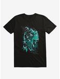 Epic Space Melee Dinosaur And Ninja Black T-Shirt, BLACK, hi-res