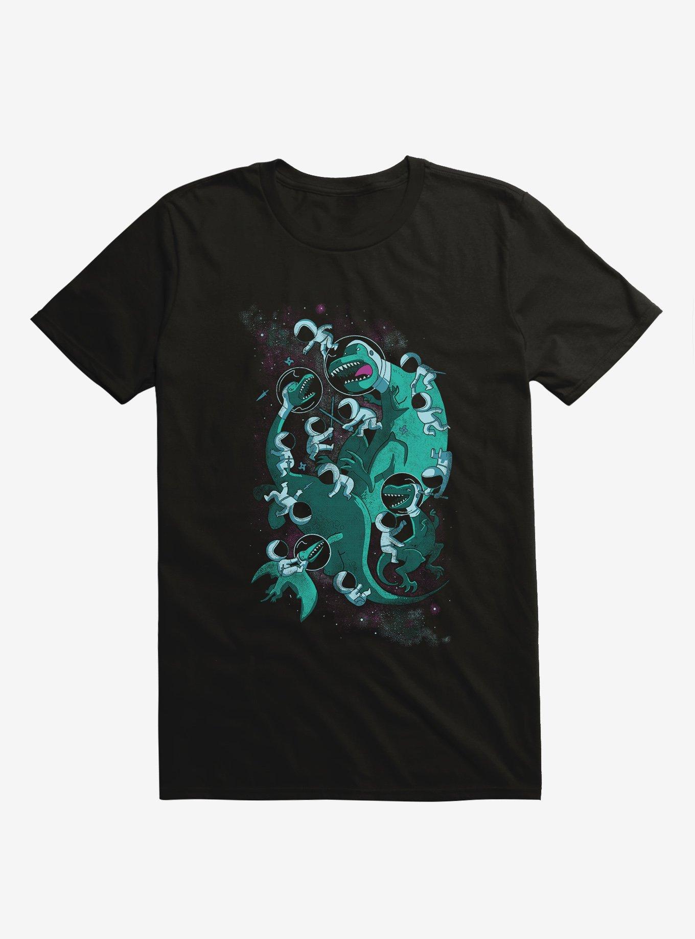 Epic Space Melee Dinosaur And Ninja Black T-Shirt, , hi-res