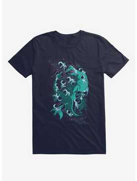 Epic Space Melee Dinosaur And Ninja Navy Blue T-Shirt, , hi-res