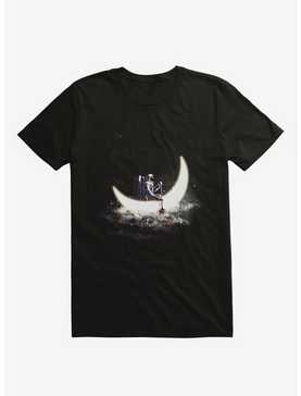 Moon Sailing Astronaut Black T-Shirt, , hi-res