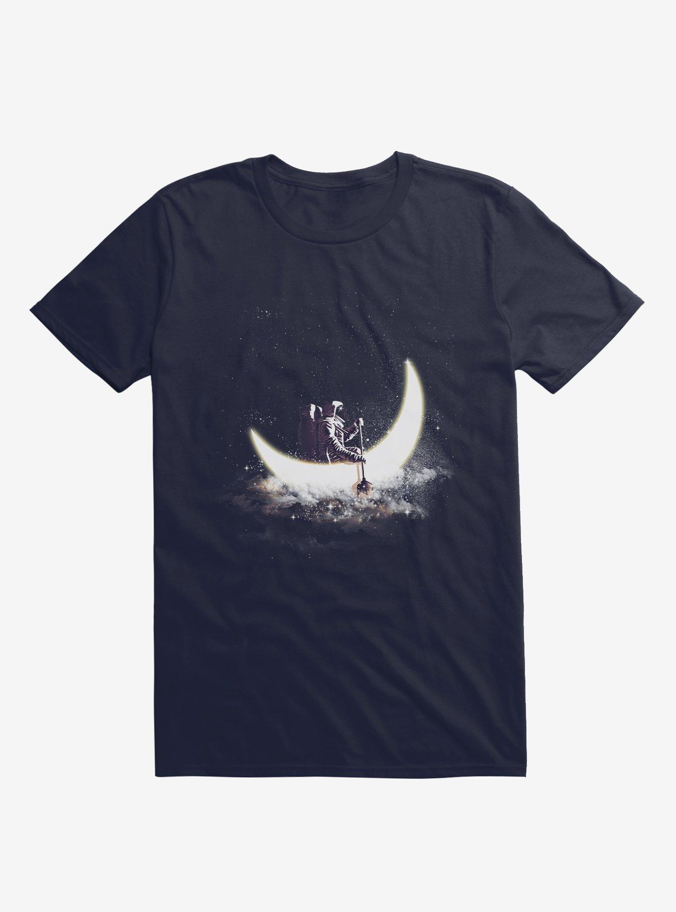 Moon Sailing Astronaut Navy Blue T-Shirt, NAVY, hi-res