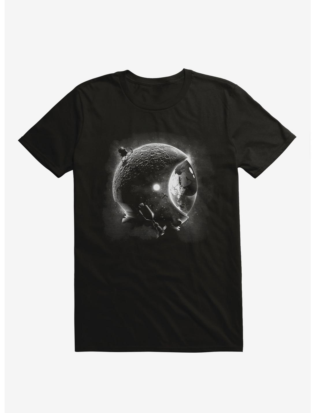 Moons Helmet Astronaut Black T-Shirt, BLACK, hi-res