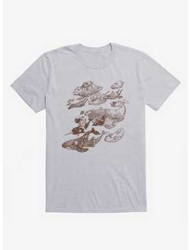 Go Went Gone Astronaut And Narwhal Sport Grey T-Shirt, , hi-res