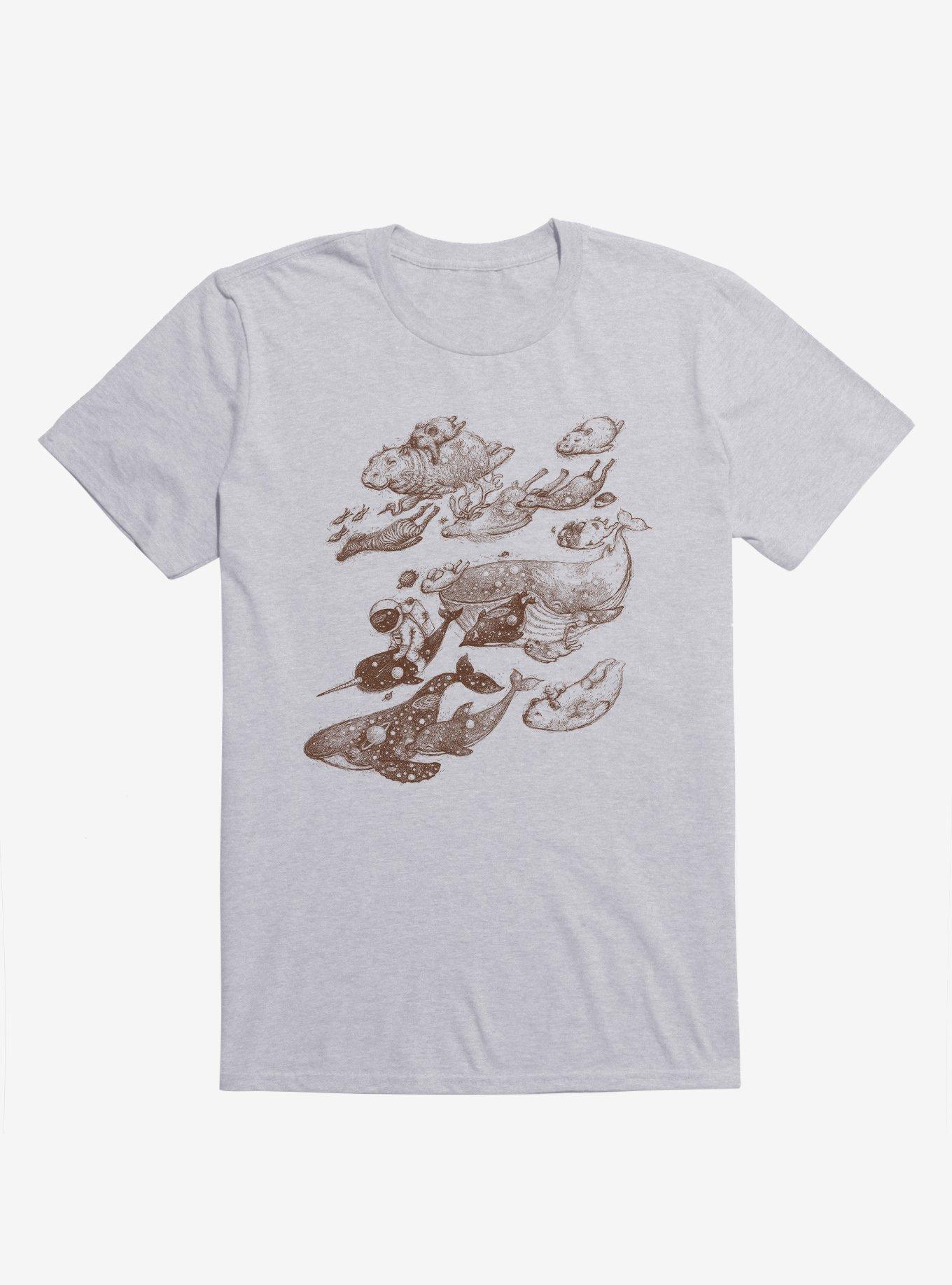 Go Went Gone Astronaut And Narwhal Sport Grey T-Shirt, SPORT GRAY, hi-res