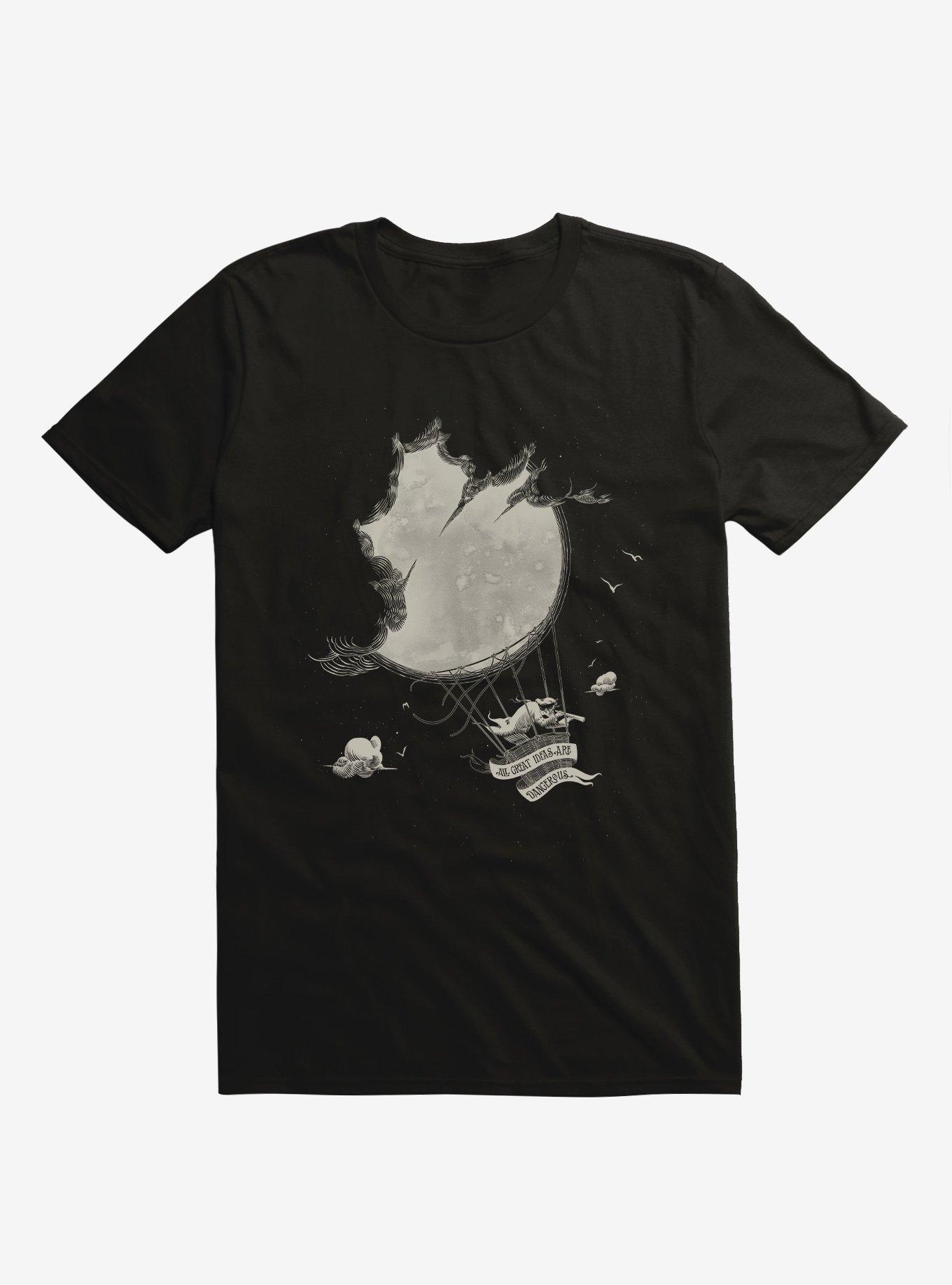 Great Idea Hot Air Balloon Black T-Shirt