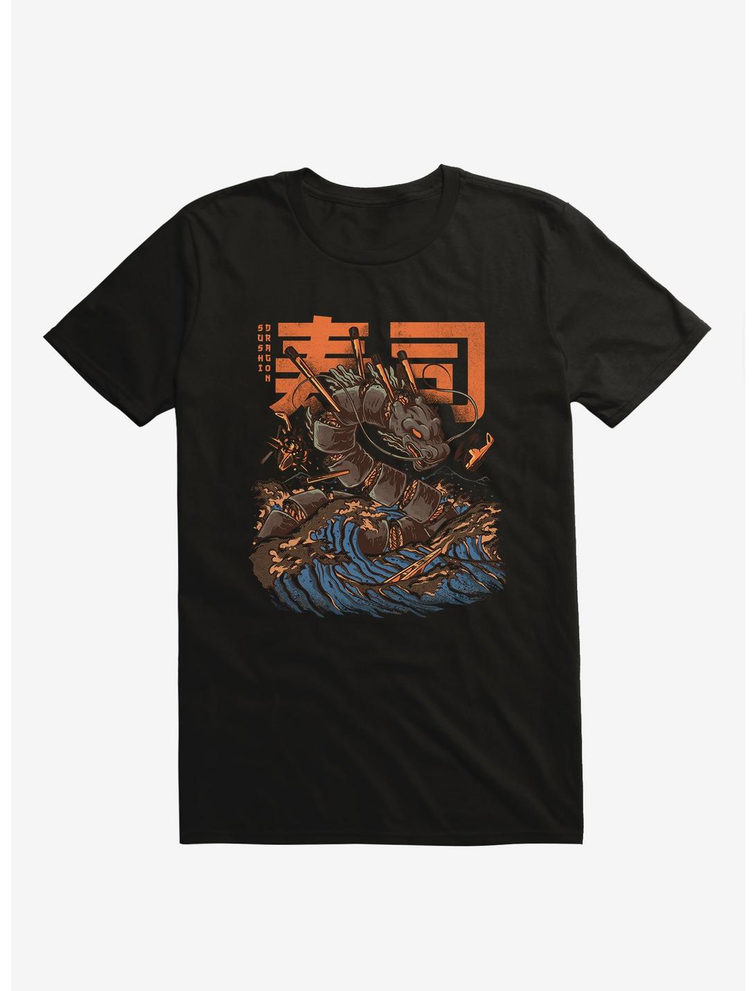 Great Sushi Dragon Black T-Shirt, BLACK, hi-res