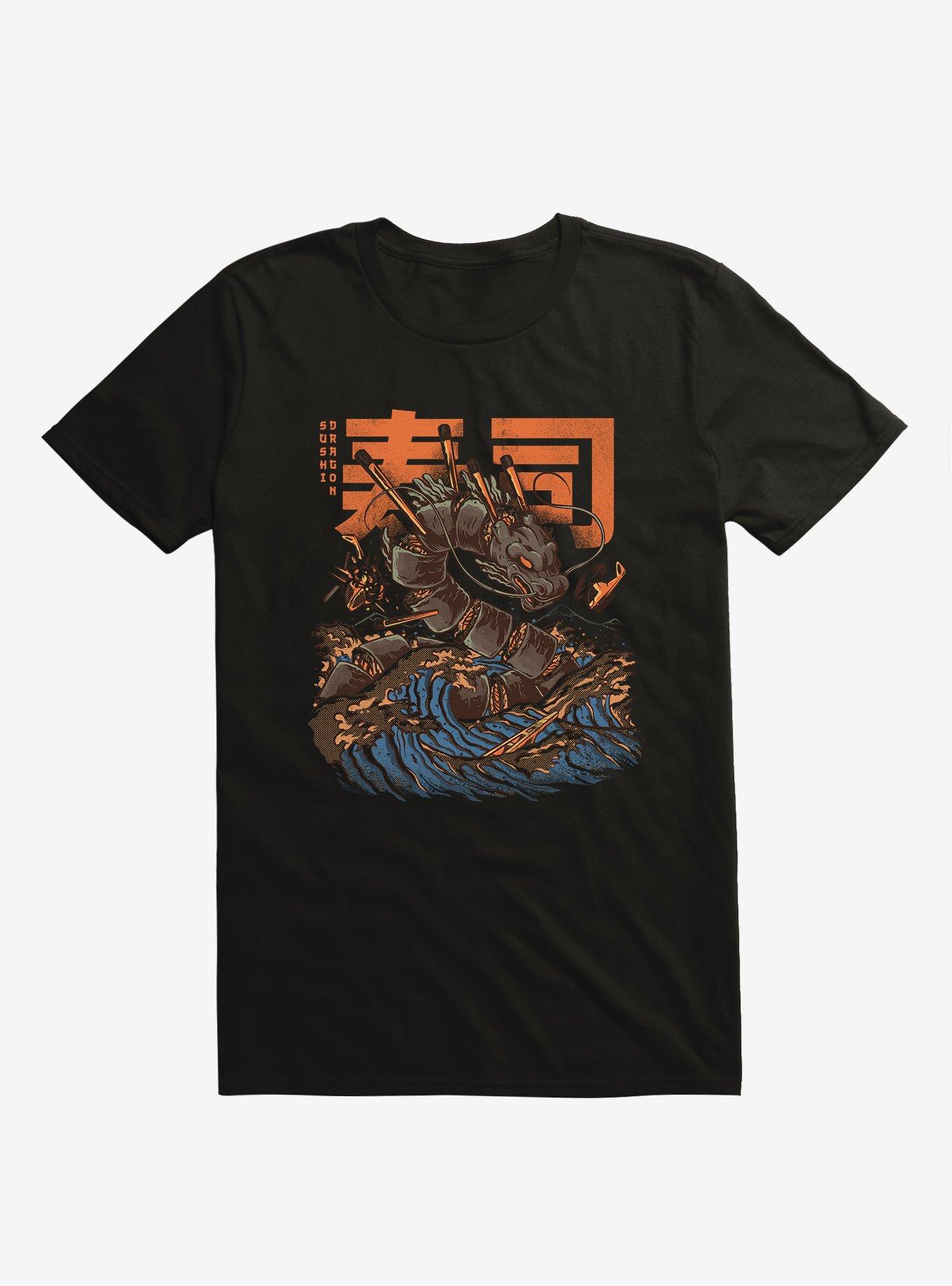 Great Sushi Dragon Black T-Shirt, , hi-res