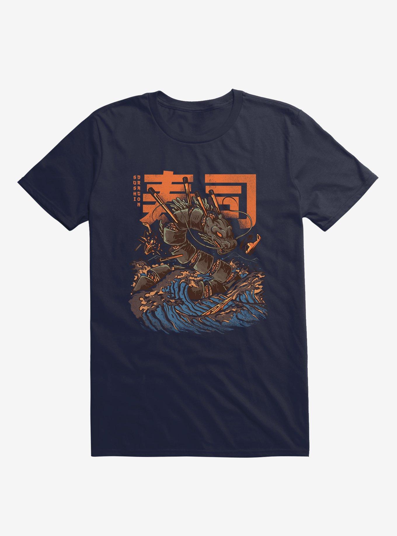 Great Sushi Dragon Navy Blue T-Shirt, , hi-res