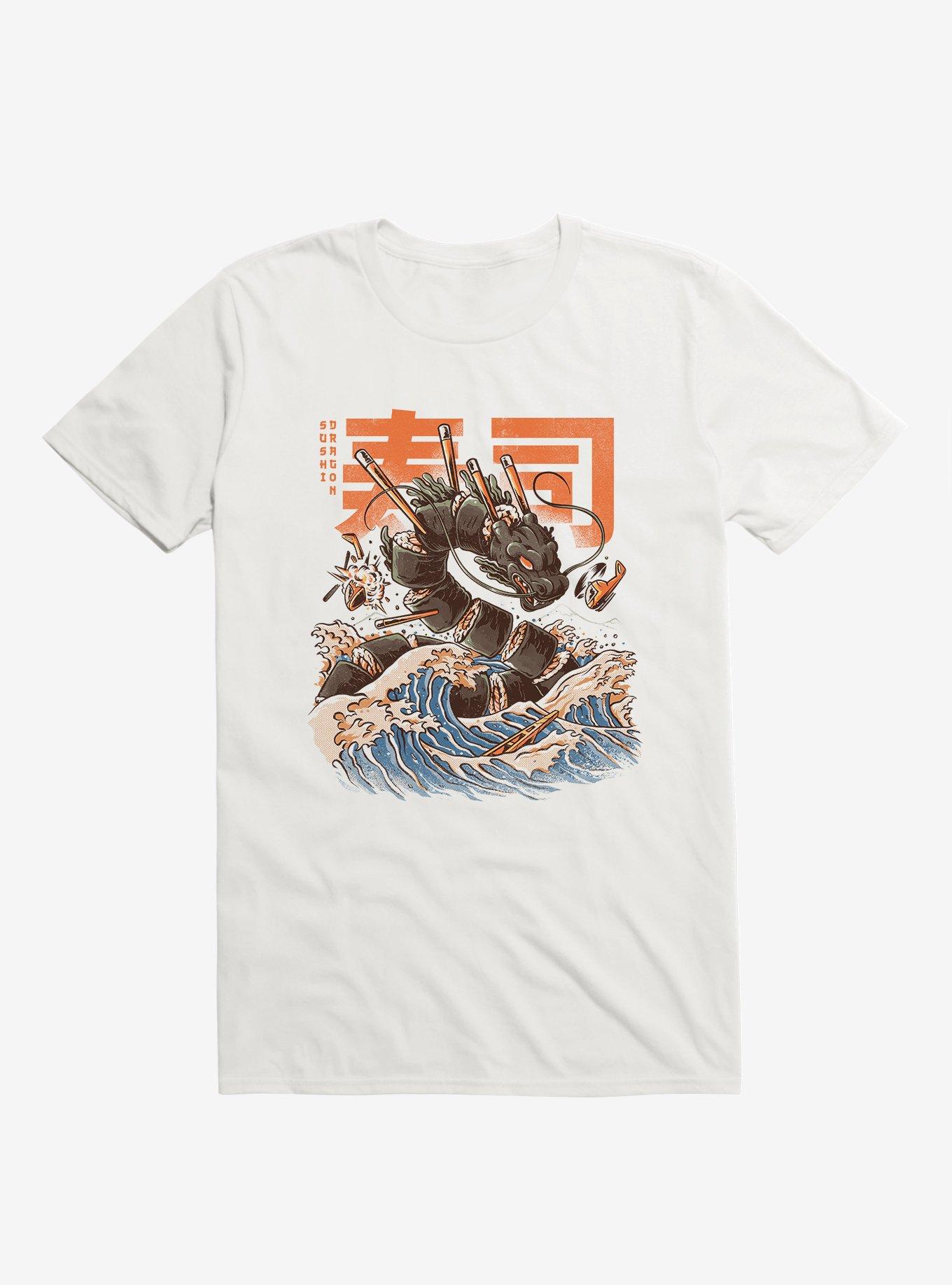 Great Sushi Dragon White T-Shirt, WHITE, hi-res