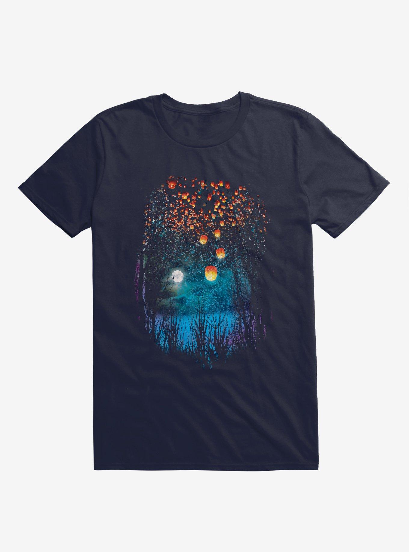 Hope In The Sky Lanterns Navy Blue T-Shirt, NAVY, hi-res