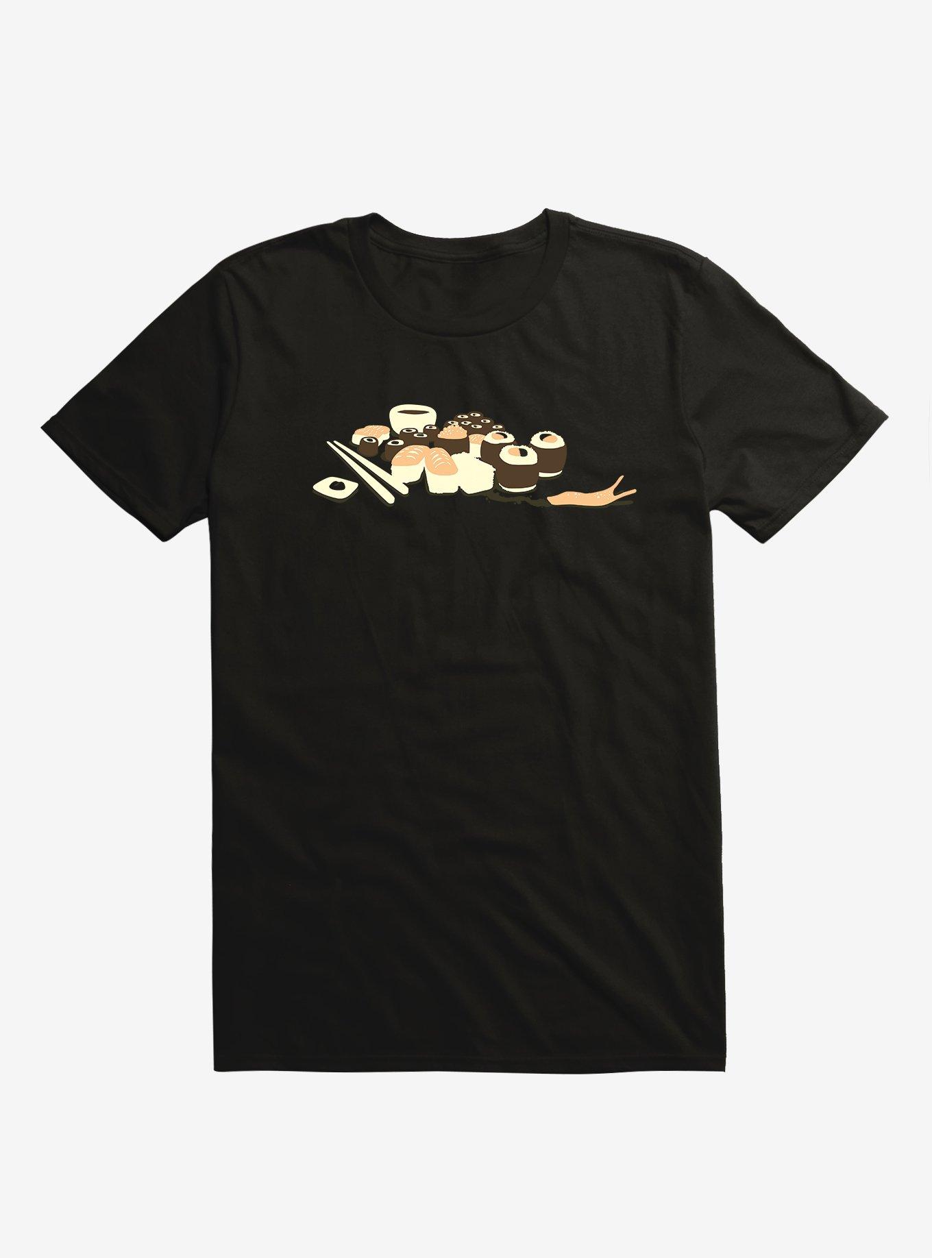 I Hate Japanese Food Sushi Black T-Shirt, BLACK, hi-res
